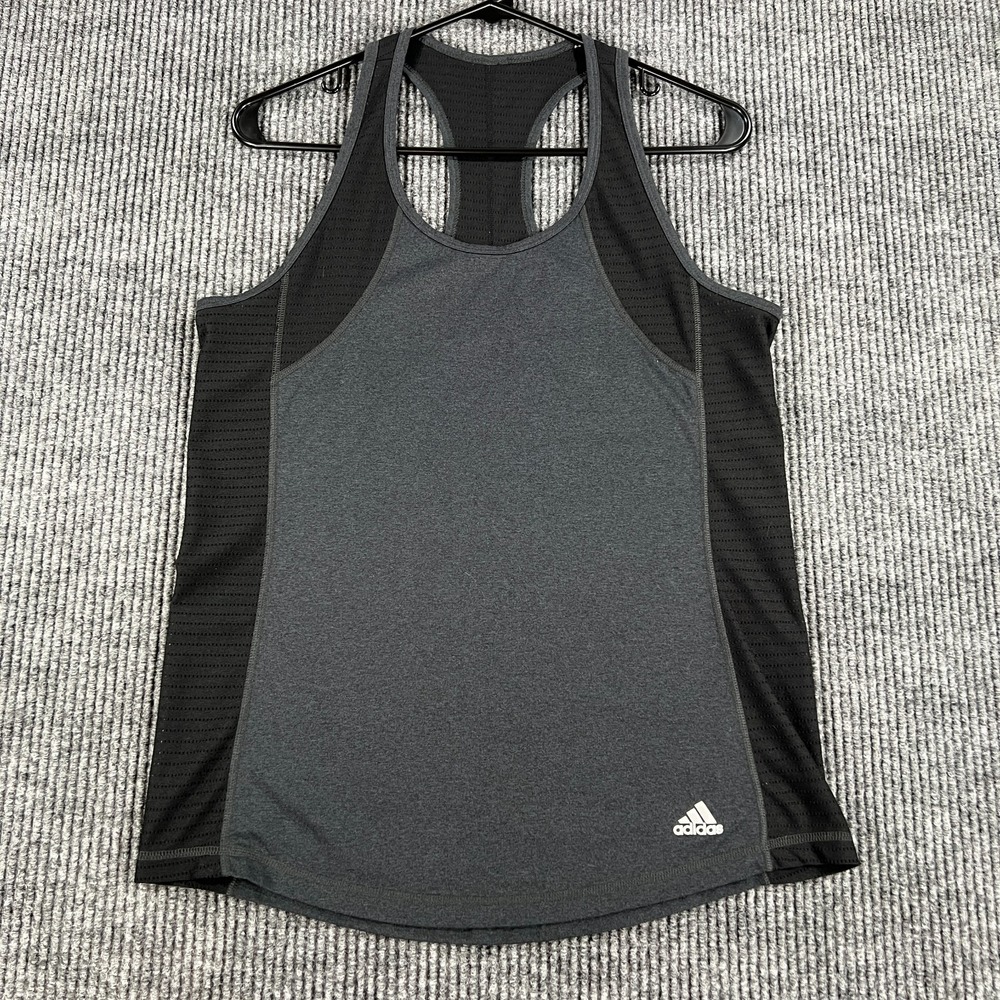 Adidas Tank Top Womens Medium Black Sleeveless Workout Gym Running Lift